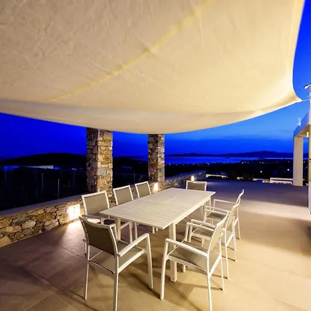 Stunning New With Great Pool Area, Magnificent Panoramic Sea View - Paros Villa