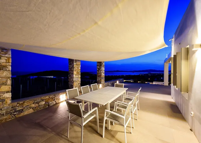 Stunning New With Great Pool Area, Magnificent Panoramic Sea View - Paros Villa